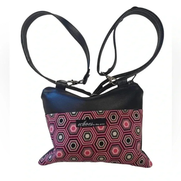 Echoes In  The Attic Pink Geometric Crossbody Purse - Picture 1 of 7